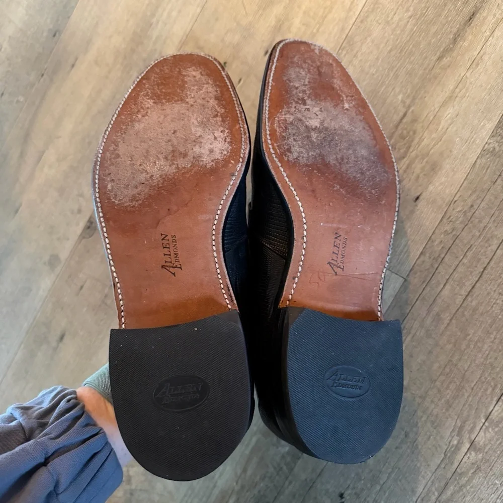 Allen Edmonds Clayton Tassel Loafers | Black Lizard Skin